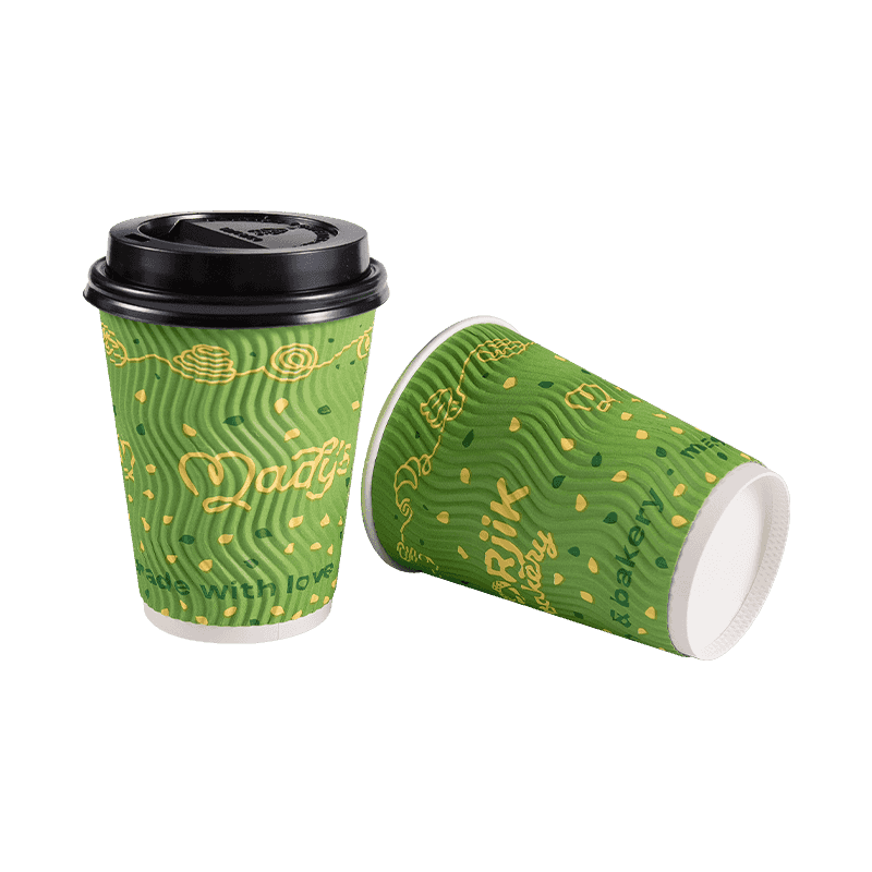 Copo de café ondulado de dupla camada ecologicamente correto